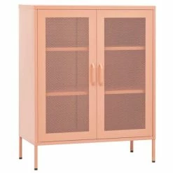 Discount 😉 VidaXL Storage Cabinet Pink 31.5"x13.8"x40" Steel 🥰