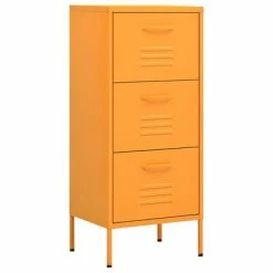 Wholesale โ VidaXL Storage Cabinet Mustard Yellow 16.7"x13.8"x40" Steel ๐