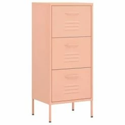 Best deal 🎁 VidaXL Storage Cabinet Pink 16.7"x13.8"x40" Steel ✔️