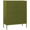 Cheap 🎁 VidaXL Chest of Drawers Olive Green 31.5"x13.8"x40" Steel ❤️