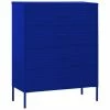 Cheapest ❤️ VidaXL Chest of Drawers Navy Blue 31.5"x13.8"x40" Steel ❤️
