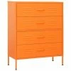 Buy 😍 VidaXL Chest of Drawers Orange 31.5"x13.8"x40" Steel 🔔