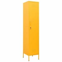 New ✔️ VidaXL Locker Cabinet Mustard Yellow 13.8"x18.1"x70.9" Steel ✔️
