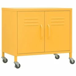 Best deal 🤩 VidaXL Storage Cabinet Mustard Yellow 23.6"x13.8"x22" Steel 🎁