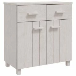Outlet ✔️ VidaXL Sideboard White 31.1"x15.7"x31.5" Solid Wood Pine ❤️