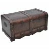 Promo 🥰 VidaXL Wooden Treasure Chest Large Brown ✨
