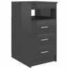Best deal ✔️ VidaXL Drawer Cabinet High Gloss Gray 15.7"x19.7"x29.9" Engineered Wood 💯