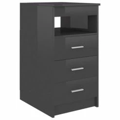Best deal ✔️ VidaXL Drawer Cabinet High Gloss Gray 15.7"x19.7"x29.9" Engineered Wood 💯