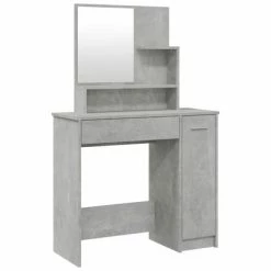Coupon π VidaXL π Dressing Table with Mirror Concrete Gray 34.1"x13.8"x53.5" π