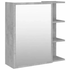 Outlet 😀 VidaXL Bathroom Mirror Cabinet Concrete Gray 24.6"x8.1"x25.2" Engineered Wood 🌟