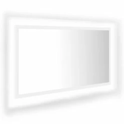New 🔔 VidaXL LED Bathroom Mirror White 31.5"x3.3"x14.6" Engineered Wood 🔥