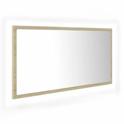 Outlet ๐ VidaXL LED Bathroom Mirror Sonoma Oak 35.4"x3.3"x14.6" Engineered Wood ๐งจ 1 Outlet ๐ VidaXL LED Bathroom Mirror Sonoma Oak 35.4"x3.3"x14.6" Engineered Wood ๐งจ