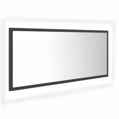 Deals 👏 VidaXL LED Bathroom Mirror Gray 39.4"x3.3"x14.6" Engineered Wood 💯