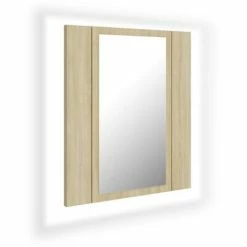 Budget 😍 VidaXL LED Bathroom Mirror Cabinet Sonoma Oak 15.7"x4.7"x17.7" 🔔