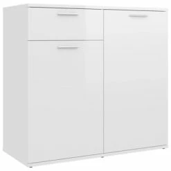 Hot Sale 😍 VidaXL Sideboard High Gloss White 31.5"x14.2"x29.5" Engineered Wood 🤩