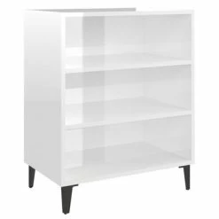 Promo 🎉 VidaXL Sideboard High Gloss White 22.4"x13.8"x27.6" Engineered Wood ✔️