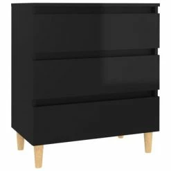 Hot Sale 😉 VidaXL Sideboard High Gloss Black 23.6"x13.8"x27.2" Engineered Wood 💯