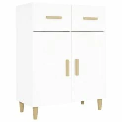 Hot Sale ⭐ VidaXL Sideboard White 27.4"x13.4"x35" Engineered Wood 👍