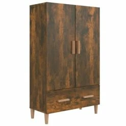 Best deal 💯 VidaXL Highboard Smoked Oak 27.6"x12.2"x45.3" Engineered Wood 🎁