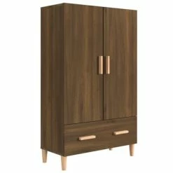 Coupon 🤩 VidaXL Highboard Brown Oak 27.6"x12.2"x45.3" Engineered Wood 🎉