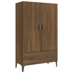 Discount 🎉 VidaXL Highboard Brown Oak 27.6"x12.2"x45.3" Engineered Wood 🔥