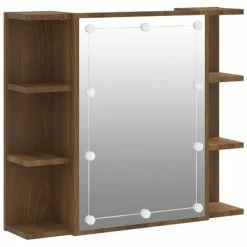 Best reviews of ✨ VidaXL Mirror Cabinet with LED Brown Oak 27.6"x6.5"x23.6" ✨