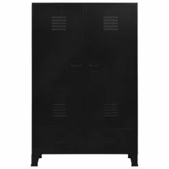 Top 10 😀 VidaXL Wardrobe Industrial Black 35.4"x15.7"x55.1" Steel 🤩 -Cabinets & Storage Sales image 3 145357