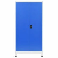 Wholesale 👏 VidaXL Office Cabinet Metal 35.4"x15.7"x70.9" Gray and Blue 🛒 -Cabinets & Storage Sales image 3 245976