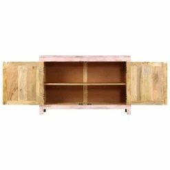 Deals 🛒 VidaXL Sideboard Light Pink 43.3"x13.8"x27.6" Solid Mango Wood 🎉 -Cabinets & Storage Sales image 3 247764