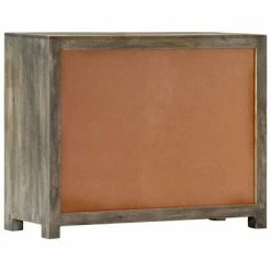 Cheapest ⭐ VidaXL Side Cabinet Gray 29.5"x11.8"x23.6" Solid Mango Wood 🔔 -Cabinets & Storage Sales image 3 282736