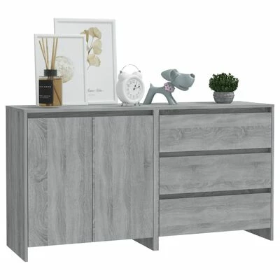 Budget 😉 VidaXL 2 Piece Sideboard Gray Sonoma Engineered Wood 💯 3 Budget 😉 VidaXL 2 Piece Sideboard Gray Sonoma Engineered Wood 💯 - Image 3