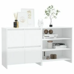 Best deal 🎉 VidaXL 2 Piece Sideboard High Gloss White Engineered Wood 🥰 -Cabinets & Storage Sales image 3 3098085