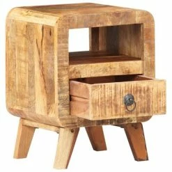 Budget ✨ VidaXL Bedside Cabinet 11.8"x11.8"x16.1" Rough Mango Wood 🔔 -Cabinets & Storage Sales image 3 321616