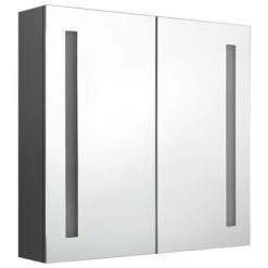 Top 10 🔔 VidaXL LED Bathroom Mirror Cabinet Gray 24.4"x5.5"x23.6" ⭐ -Cabinets & Storage Sales image 3 326520