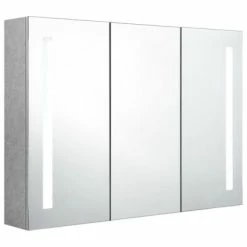Cheap 🎉 VidaXL LED Bathroom Mirror Cabinet Concrete Gray 35"x5.5"x24.4" 😉 -Cabinets & Storage Sales image 3 326525