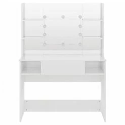 Best deal ⌛ VidaXL Makeup Table with LED Lights 39.4"x15.7"x53.1" MDF Shining White ⌛ 8 Best deal ⌛ VidaXL Makeup Table with LED Lights 39.4"x15.7"x53.1" MDF Shining White ⌛ -Cabinets & Storage Sales image 3 331539