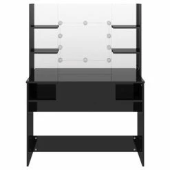 Buy ✨ VidaXL Makeup Table with LED Lights 39.4"x15.7"x53.1" MDF Shining Black ✨ -Cabinets & Storage Sales image 3 331541