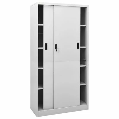 Best Sale ๐ฏ VidaXL Office Cabinet with Sliding Door Light Gray 35.4"x15.7"x70.9" Steel ๐ฏ 3 Best Sale ๐ฏ VidaXL Office Cabinet with Sliding Door Light Gray 35.4"x15.7"x70.9" Steel ๐ฏ - Image 3