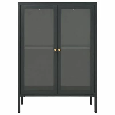 Cheapest ๐งจ VidaXL Sideboard Anthracite 29.5"x13.8"x41.3" Steel and Glass ๐ฅ 3 Cheapest ๐งจ VidaXL Sideboard Anthracite 29.5"x13.8"x41.3" Steel and Glass ๐ฅ - Image 3