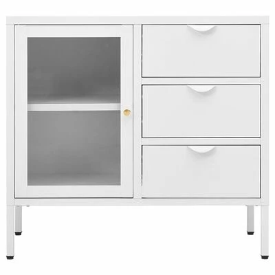 Coupon ๐ VidaXL Sideboard White 29.5"x13.8"x27.6" Steel and Tempered Glass ๐ 3 Coupon ๐ VidaXL Sideboard White 29.5"x13.8"x27.6" Steel and Tempered Glass ๐ - Image 3