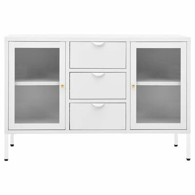 Deals ✔️ VidaXL Sideboard White 41.3"x13.8"x27.6" Steel and Tempered Glass ✔️ 3 Deals ✔️ VidaXL Sideboard White 41.3"x13.8"x27.6" Steel and Tempered Glass ✔️ - Image 3