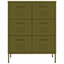 Best deal π VidaXL Drawer Cabinet Olive Green 31.5"x13.8"x40" Steel π 8 Best deal π VidaXL Drawer Cabinet Olive Green 31.5"x13.8"x40" Steel π -Cabinets & Storage Sales image 3 336144