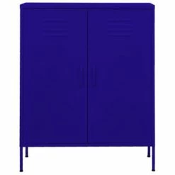Hot Sale ⌛ VidaXL Storage Cabinet Navy Blue 31.5"x13.8"x40" Steel 🤩 -Cabinets & Storage Sales image 3 336163