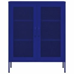 Best deal ⌛ VidaXL Storage Cabinet Navy Blue 31.5"x13.8"x40" Steel ✔️ -Cabinets & Storage Sales image 3 336172