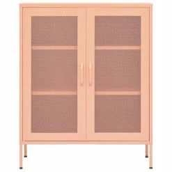 Discount 😉 VidaXL Storage Cabinet Pink 31.5"x13.8"x40" Steel 🥰 -Cabinets & Storage Sales image 3 336175