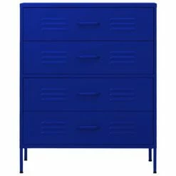 Cheapest ❤️ VidaXL Chest of Drawers Navy Blue 31.5"x13.8"x40" Steel ❤️ -Cabinets & Storage Sales image 3 336199