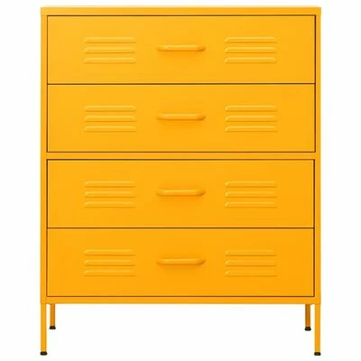 Cheap ๐ VidaXL Chest of Drawers Mustard Yellow 31.5"x13.8"x40" Steel โญ 3 Cheap ๐ VidaXL Chest of Drawers Mustard Yellow 31.5"x13.8"x40" Steel โญ - Image 3