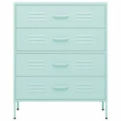 Best deal 🔔 VidaXL Chest of Drawers Mint 31.5"x13.8"x40" Steel 👏 -Cabinets & Storage Sales image 3 336203