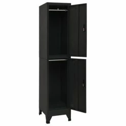 Best Pirce 🤩 VidaXL Locker Cabinet Black 15"x17.7"x70.9" Steel 🥰 -Cabinets & Storage Sales image 3 339778