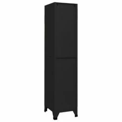 Best Sale 🎁 VidaXL Locker Cabinet Black 15"x17.7"x70.9" Steel ✨ -Cabinets & Storage Sales image 3 339786